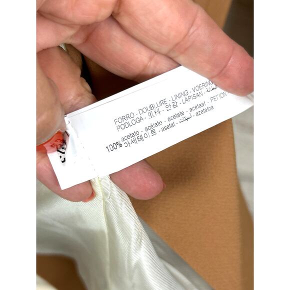 Zara Women’s S Camel Double Breasted Frock Coat Lined Long Blazer Jacket NEW - Picture 6 of 7